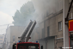 Пожар в центре Бреста