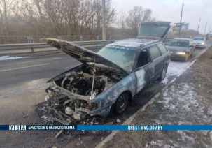 Возгорание автомобиля произошло в Бресте на Варшавском шоссе: подробности